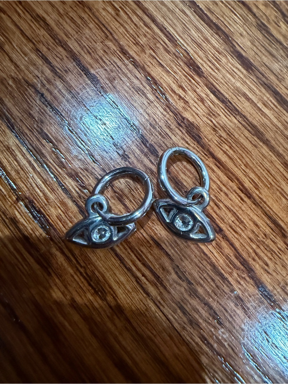 SHEIN Silver Eye Charm Hoop Earrings  and silver hoop earring bundle